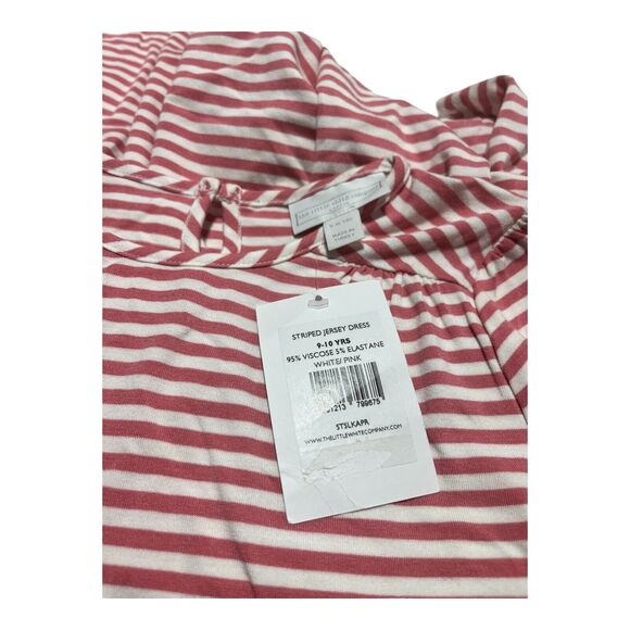 NWT The Little White Company Girls Striped Jersey Dress SIZE 9-10 Pink White - Picture 5 of 6